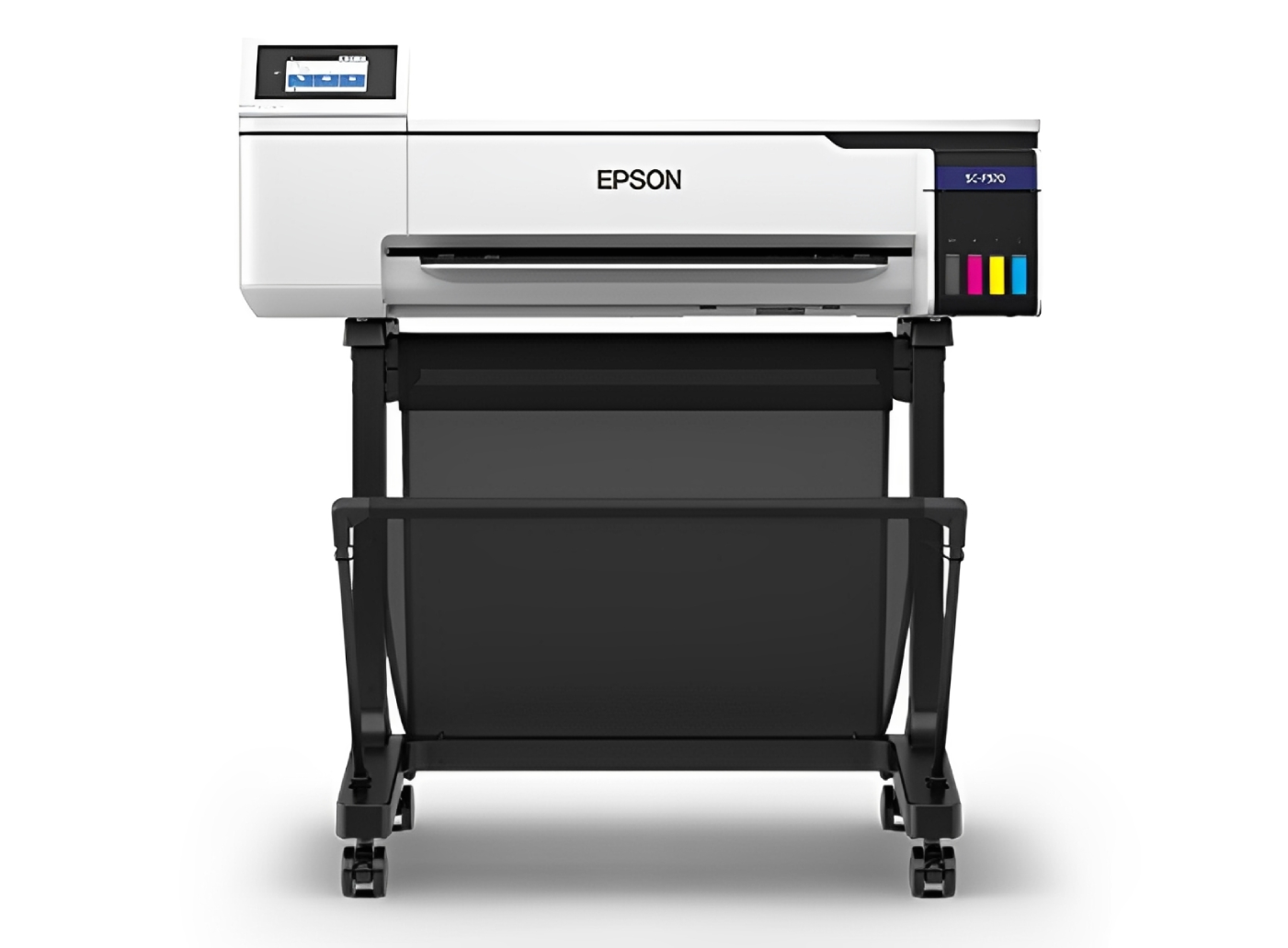 Epson large format printer with digital display and ink tanks.